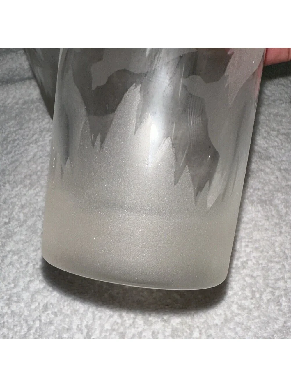 Vintage Etched Frosted Glass Flying Game Bird Drinking Glasses Set Of 3